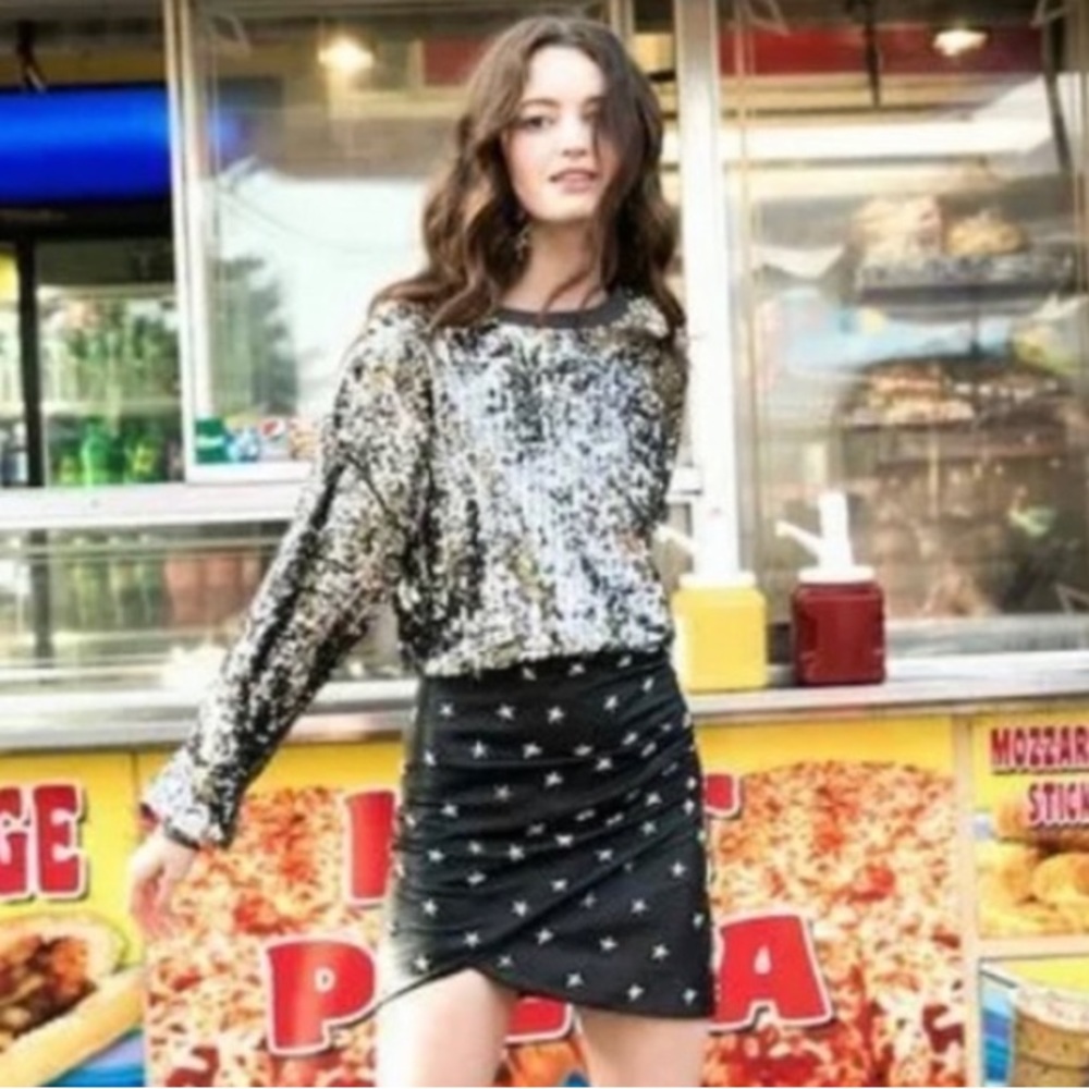 Alice + Olivia leather skirt